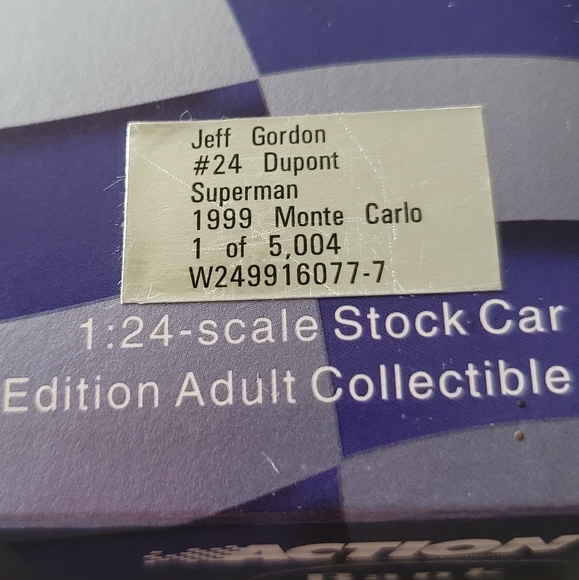 1999 Jeff Gordon Dupont/Superman ChromaLusion diecast bank, in box - Picture 9 of 16